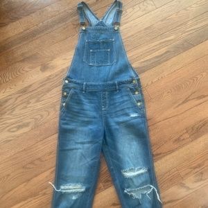 American Rag Ripped Cuffed Overalls NWOT